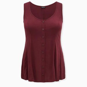 Torrid Burgundy fit and flare tank top sz 0 (12/L)